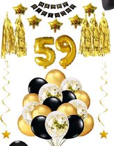 59 jaar verjaardag feest pakket Versiering Ballonnen voor feest 59 jaar. Ballonnen slingers sterren opblaasbare cijfers 59