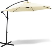 Bol.com MaxxGarden Parasol - Zweefparasol - Ø300 cm - Frame royal grey - Creme - Met extra parasolhoes aanbieding