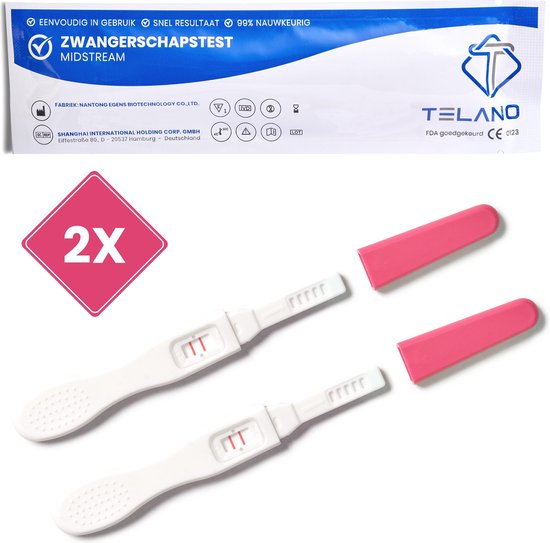 Telano Zwangerschapstest Midstream Extra Vroeg 2 stuks - Extra Gevoelig - 10 mIU/ml