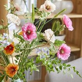 Silking Zijden boeket bloemen Klaprozen-gemengd