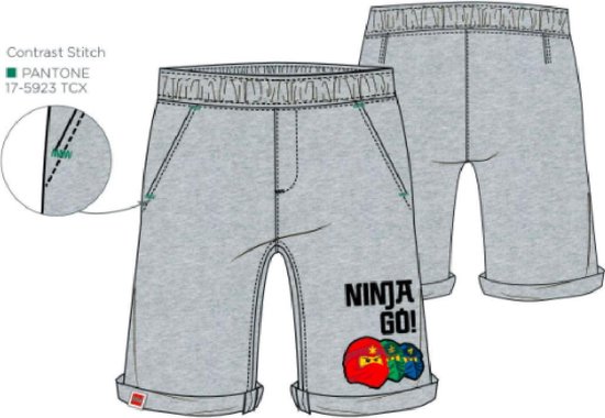 Lego Ninjago jongens short - korte broek - bermuda - grijs - / jaar