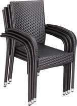 Set de 4 chaises empilables en Casaria Casaria chaise de jardin Comfort empilable de Jardin - marron