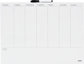 DESQ® Weekplanner 40 x 50 cm | Randloos | Horizontale indeling | Whiteboardmarker | Magnetisch | Droog uitwisbaar | Nederlands