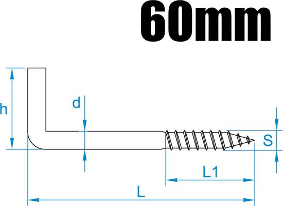 Vis à pouce 4,0 x 60 - acier inoxydable (4 pièces)