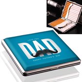 Vaderdag cadeau bedrukte sigarettenkoker model 1041- vaderdag cadeau sigaretten doosje, super papa sigarettendoosje