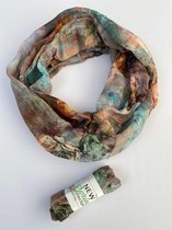 Colsjaal bloemen schilderij klassiek 80% viscose met 20 % zijde van dun materiaal