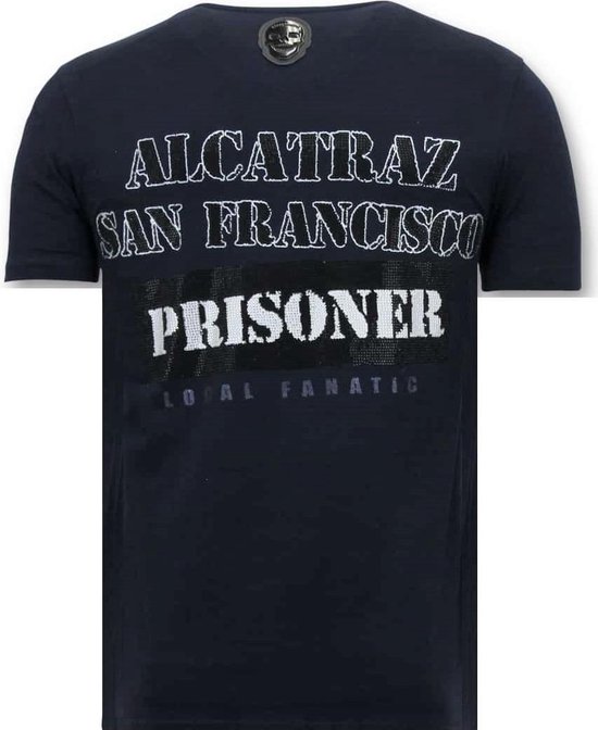 T-shirt pour hommes exclusif Local Fanatic - Prisonnier d'Alcatraz - Blauw - Tailles: M