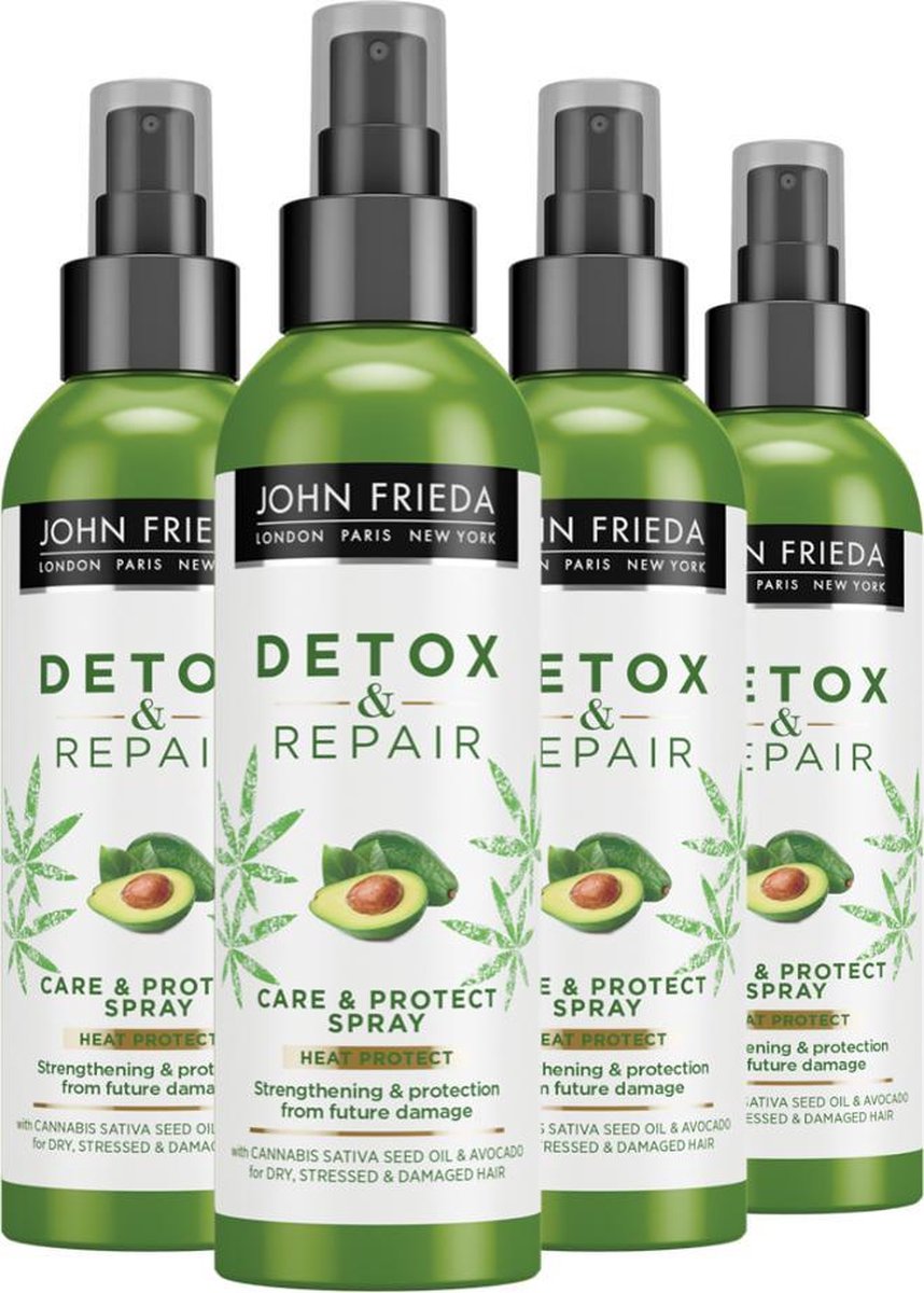 4x John Frieda Detox & Repair Protect Spray 250 ml