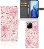 Telefoon Hoesje Xiaomi Mi 11 Magnet Case Pink Flowers