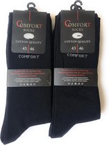 NAFT - Comfort Socks - Heren - 6 paar - Maat 43-46 - Donkerblauw - 6-pack 43-46