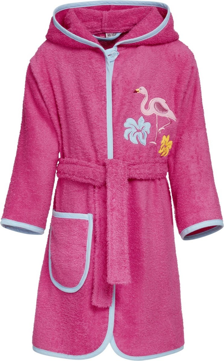 Playshoes - Badjas voor meisjes - Flamingo - Roze - maat 98-104cm