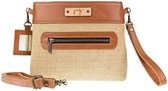 Juuty – Clover Cross-body – Handtas – Van Jute Gemaakt - Clutch – Leer - Camel