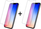 Apple iPhone X/XS Blauw Luxe achterkant TPU hoesje met Pasjes Plus Gratis Tempered Glass Screenprotectors met Cleaning Set