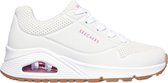 Skechers Uno - Stand On Air Meisjes Sneakers - White/Hot Pink - Maat 28