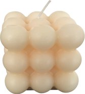 By Roon 1 bubble kaars - Creme kleurig - bubble candle - bubbel kaars - Afmetingen 6cmx6cmx6cm - Sfeerlichtjes - Decoratie kaars - licht geparfumeerd