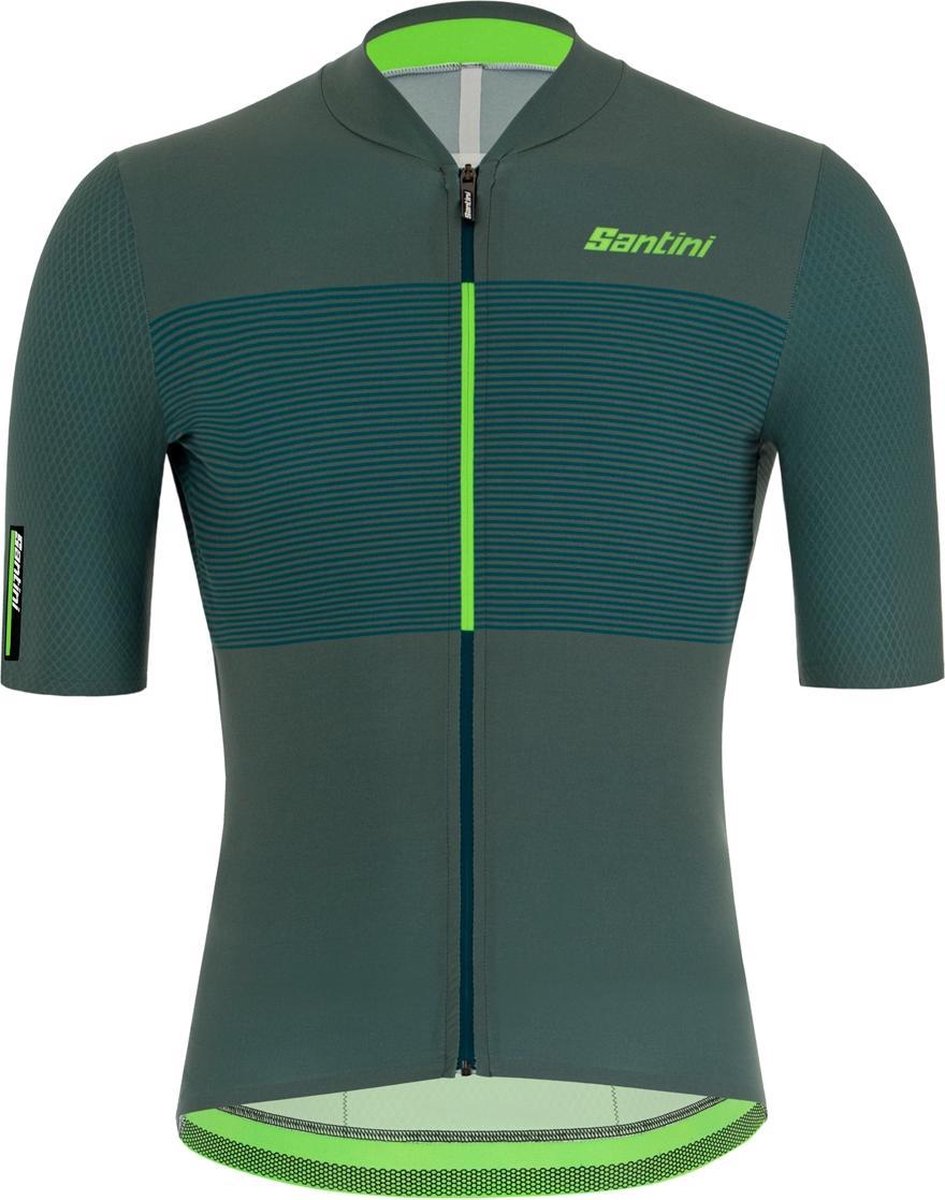 Santini Fietsshirt Korte mouwen Groen Heren - Redux Istinto S/S Jersey Military Green - L