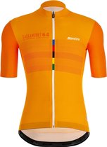 Santini Fietsshirt korte mouwen Heren Oranje - S/S Jersey Grandi Campioni Eyes - 2XL