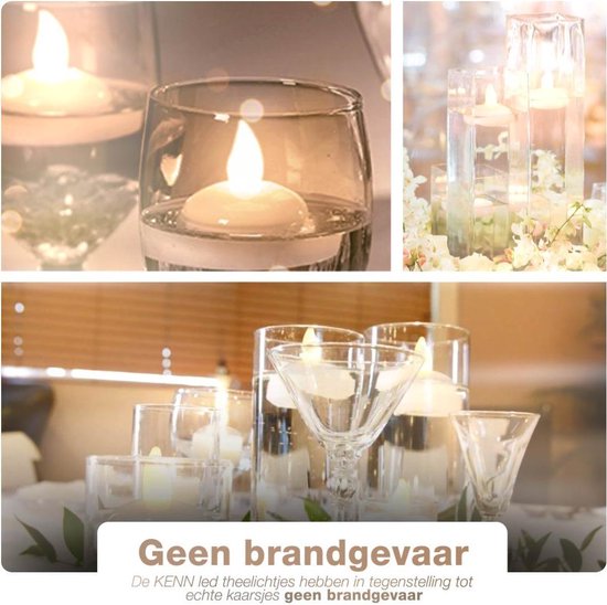 20 stuks drijvende kaarsen waterdichte drijvende warme theelichtjes, witte waxinelichtjes voor bruiloft, zwembad, spa, Valentijnsdag, bad, diner, Kerstmis, decoratie