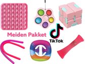 Meiden Fidget toys pakket | pop it | Monkeynoodles | mesh and marble | infinity cube | Simple Dimple Spinner | Snapperz | Gezien op Tiktok