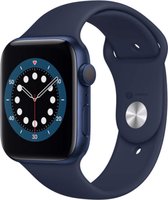 Siliconen Sportbandje / Geschikt voor Apple Watch bandje / 42 mm / 44 mm / 45 mm / M/L / iWatch Horlogebandje / Series 1 2 3 4 5 6 7 SE / Roestvrij - Midnight Blue - Marineblauw - Marine Blau