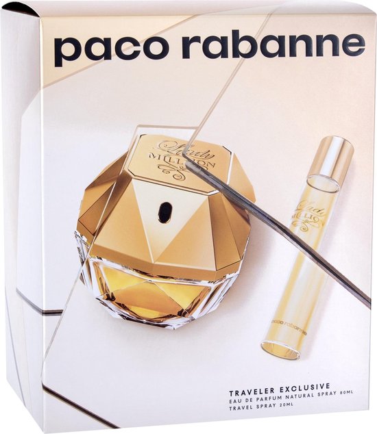 Paco Rabanne Lady Million 80 ml Eau de Parfum + Travel Spray 20 ml - Damesparfum - Paco Rabanne