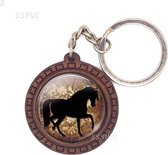 Akyol - Paarden Sleutelhanger - Paarden - Paardenliefhebber - Leuke kado voor iemand die van paarden houd - 2,5 x 2,5 CM