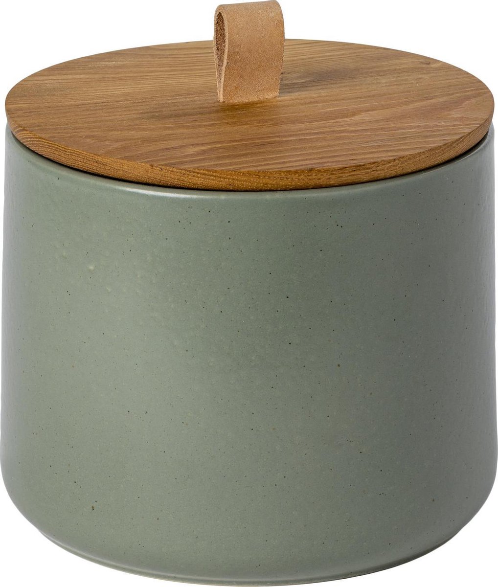 Pot de rangement en céramique Costa Nova avec couvercle en bois de chêne et  bracelet... | bol.com