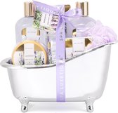 Verjaardag cadeau vrouw - Cadeaupakket in zilveren badkuip - Moederdag Cadeautje Lavendel Dream - Geschenkset voor haar, mama, vriendin, moeder, oma, zus - Geschenkset