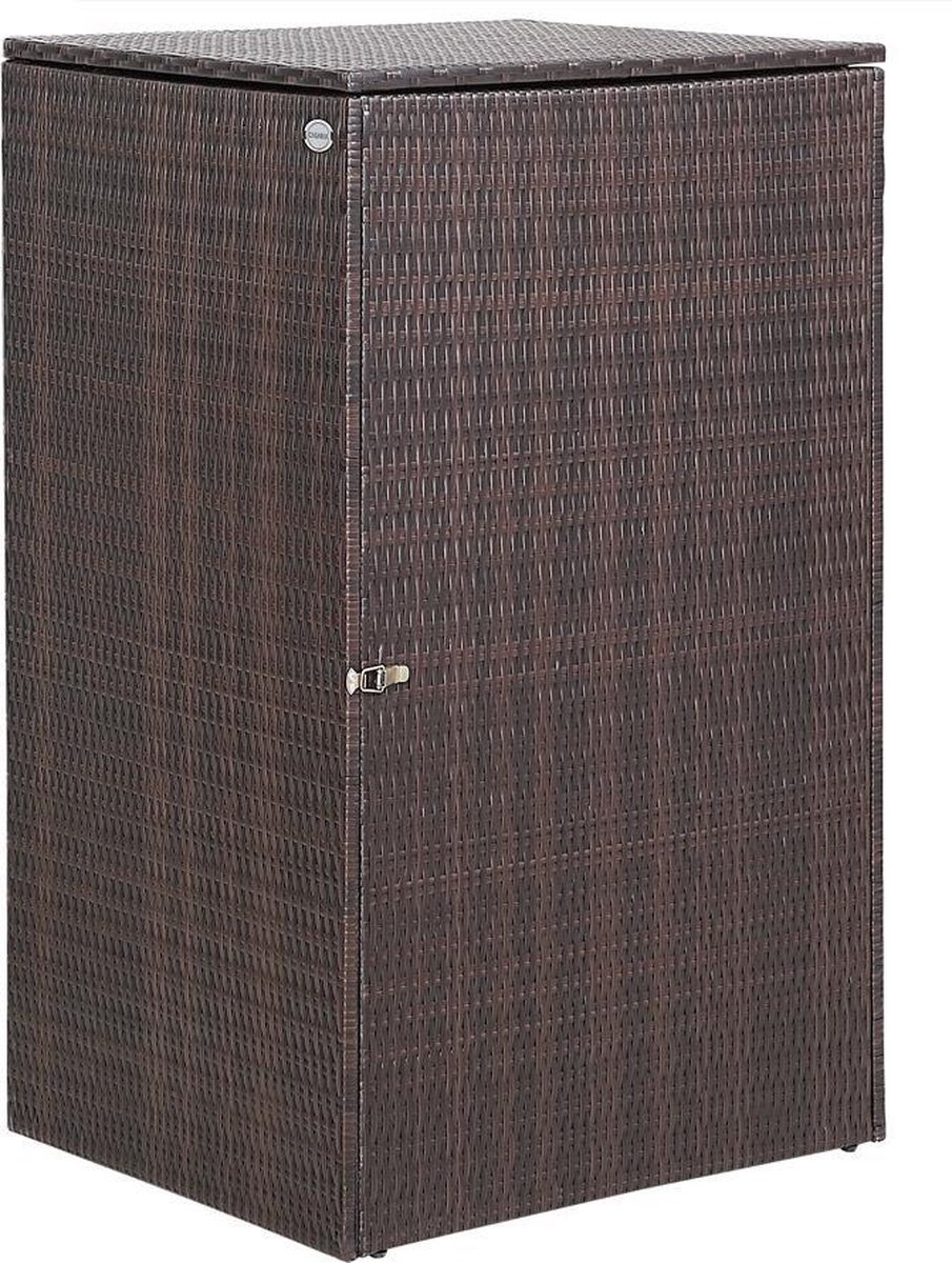 Polyrotan Containerombouw - Kliko ombouw - Deksel en Slot - 240 liter - Bruin