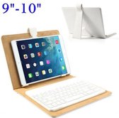 Universeel Bluetooth Keyboard + Leren Case Stand voor iPad - QWERTY