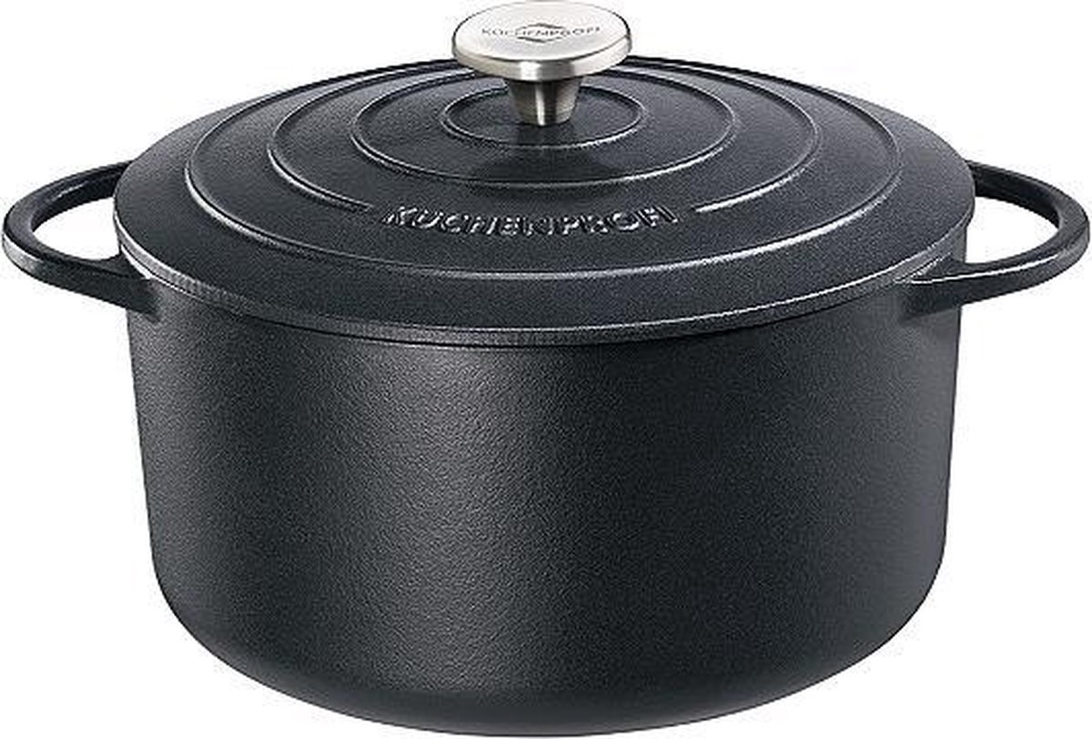 Küchenprofi Provence 24cm rond zwart, gietijzer , 4,2 liter