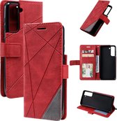 Book Case Samsung Galaxy S21 | Hoogwaardig PU Leren Hoesje | Lederen Wallet Case | Luxe Uitstraling | Telefoonhoesje | Pasjeshouder | Portemonnee | Rood