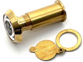 TQ4U deurspion - Kijkhoek 200° - Messing - Ø 16 mm - Voor deurdikte 35 tot 57 mm - Met afsluitkap