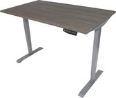 Zit-sta bureau 160x80 cm. – Elektrisch verstelbaar – 2-motorig + display – Frame: grijs – Blad: Logan eik