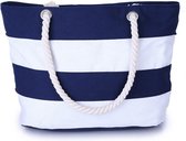 Streepjes Strandtas - Weekendtas - Blauw