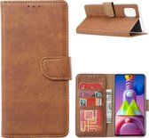 Xssive Hoesje voor Samsung Galaxy M51 - Book Case - Licht Bruin