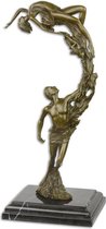 Bronzen beeld - Jong Stel Gewaad - Modern sculptuur - 36,2 cm hoog