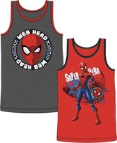 Marvel Spiderman hemd - set van 2 - rood/grijs - maat 134/140