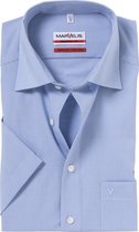 MARVELIS modern fit overhemd - korte mouw - blauw-wit geruit - Strijkvrij - Boordmaat: 41