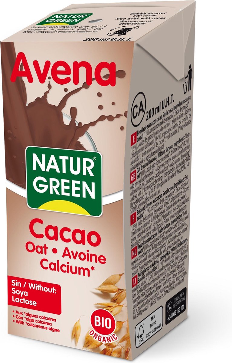 Naturgreen Naturgeen Bebida Avena Chocolate 200ml