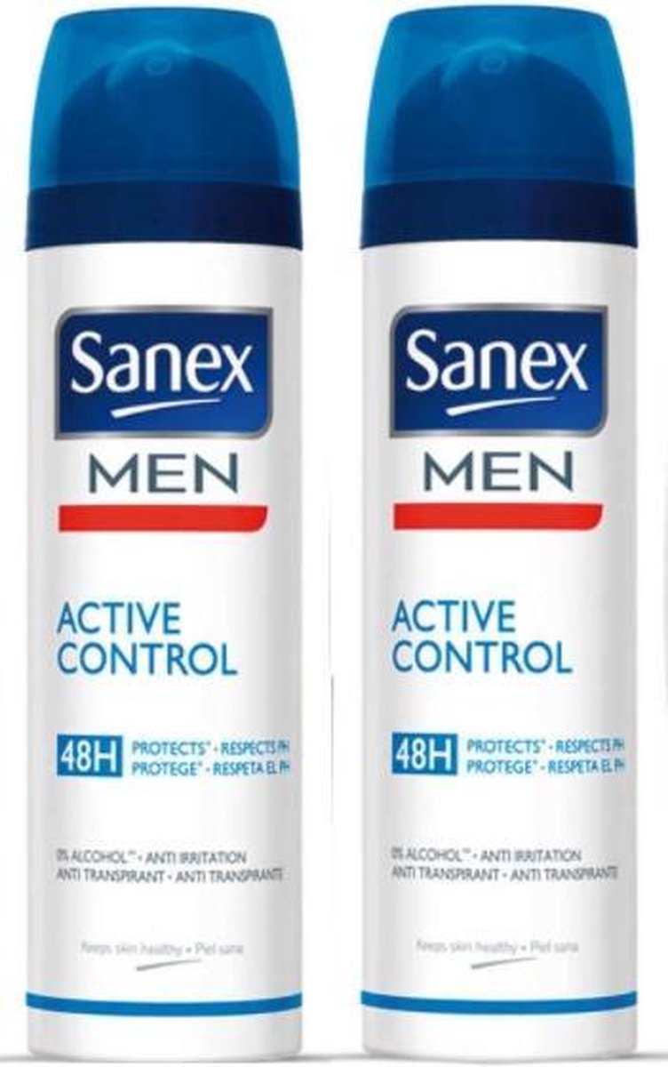 Sanex Deo Spray - Men Active Control - Duopak 2 x 150 ml