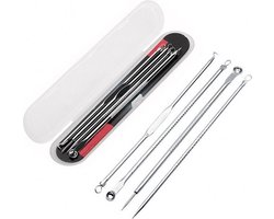 Mee-eters verwijderen - Blackhead remover - Puistjes - Professionele kit - 4 luxe puisten lepels -…