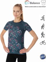 Brubeck Athletic - AirBalance Hardloopshirt / Sportshirt Dames - Zwart - XL