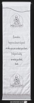 Buddha - Wanddoek - Wandkleed - Wanddecoratie - Muurdecoratie - Spreuken - Meditatie - Filosofie - Educatie - Spiritualiteit - Wit Doek - Zwarte Tekst - 122 x 35 cm
