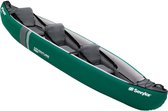 Sevylor Adventure Plus opblaasbare kano – 2 of 3 persoons kano – uitneembare zittingen – polyester romp – groen/grijs