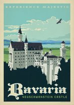 valentijn cadeautje voor hem / Vintage Steden Poster - Bavaria Kasteel - Wandposter 60 x 40 cm