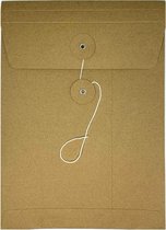 Geschenkenveloppen bruin kraft met Japanse sluiting en zijvouw - 10 stuks per set - 165x230 mm met een klep van 70 mm