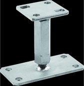 Adjustable Post Support, length 260-320mm , M24, bottom plate 160x100x5, and top plate 100x100x5