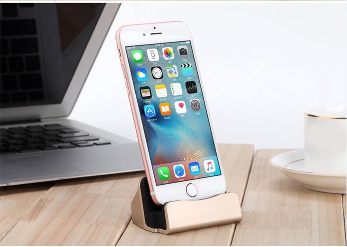 iPhone Oplaadstation - Geschikt Voor Apple iPhone - Docking Station - Oplader - Charging Dock - Goud