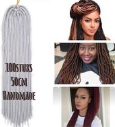 Faux Locs Braids Hair Braiding Crochet Hair Dreads klitvrij handmade zilver